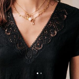 MOVING SALE - Sezane Black Elea T-shirt size XS